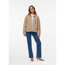 Vero Moda Ekru Kadın Ceket Vmjamıe Ls Corduroy Shacket Mıx Noo