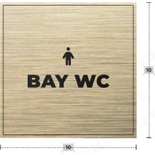 Azresa Bay Wc Yazılı - Metal - Gold Renk - Kapı Isimliği - 10X10 cm