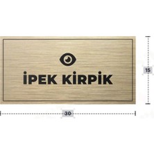 Azresa Ipek Kırpık Yazılı - Metal - Gold Renk - Kapı Isimliği - 30X15 cm