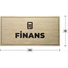 Azresa Fınans Yazılı - Metal - Gold Renk - Kapı Isimliği - 30X15 cm
