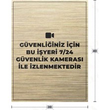 Azresa Güvenliğiniz Için Bu Işyeri 7/24 Güvenlik Kamerası Ile Izlenmektedir Yazılı - Metal - Gold Renk - Ka