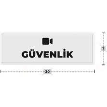 Azresa Güvenlik Yazılı - Metal - Beyaz Renk - Kapı Isimliği - 20X7 cm