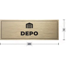 Azresa Depo Yazılı - Metal - Gold Renk - Kapı Isimliği - 20X7 cm