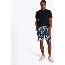 Tommy Hilfiger Harlem Po Linen Print Erkek Mavi Şort