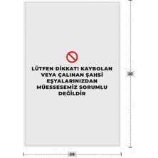 Azresa Lütfen Dikkat! Kaybolan Veya Çalınan Şahsi Eşyalarınızdan Müessesemiz Sorumlu Değildir Yazılı - Meta