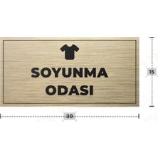 Azresa Soyunma Odası Yazılı - Metal - Gold Renk - Kapı Isimliği - 30X15 cm