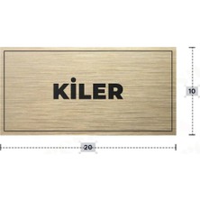 Azresa Kiler Yazılı - Metal - Gold Renk - Kapı Isimliği - 20X10 cm
