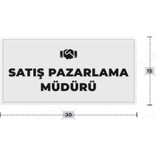 Azresa Satış Pazarlama Müdürü Yazılı - Metal - Beyaz Renk - Kapı Isimliği - 30X15 cm