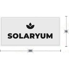Azresa Solaryum Yazılı - Metal - Beyaz Renk - Kapı Isimliği - 30X15 cm