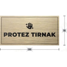 Azresa Protez Tırnak Yazılı - Metal - Gold Renk - Kapı Isimliği - 30X15 cm