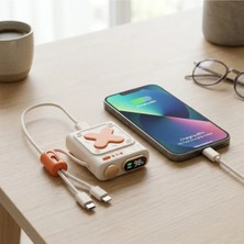 Turove 22.5W Pd Hızlı Şarj Mini Powerbank 10000 Mah – LED Göstergeli, Usb-C & Lightning Kablo Dahil