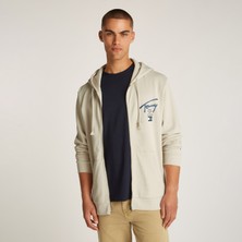 Tommy Hilfiger Tommy Jeans Reg Sig Twist Zipthru Ext Erkek Bej Sweatshirt
