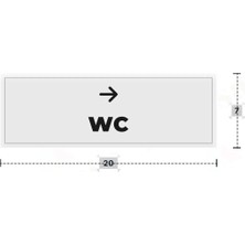 Azresa Wc Yazılı - Metal - Beyaz Renk - Kapı Isimliği - 20X7 cm