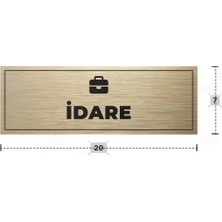 Azresa Idare Yazılı - Metal - Gold Renk - Kapı Isimliği - 20X7 cm