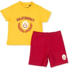 Galatasaray Erkek Bebek Pijama Takımı Bisiklet Yaka Kısa Kol Reçme