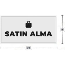 Azresa Satın Alma Yazılı - Metal - Beyaz Renk - Kapı Isimliği - 30X15 cm