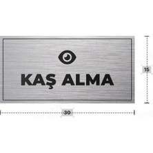 Azresa Kaş Alma Yazılı - Metal - Gümüş Renk - Kapı Isimliği - 30X15 cm