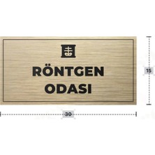 Azresa Röntgen Odası Yazılı - Metal - Gold Renk - Kapı Isimliği - 30X15 cm