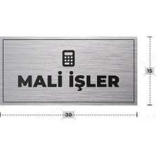 Azresa Malı Işler Yazılı - Metal - Gümüş Renk - Kapı Isimliği - 30X15 cm