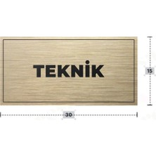 Azresa Teknık Yazılı - Metal - Gold Renk - Kapı Isimliği - 30X15 cm