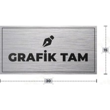 Azresa Grafık Tam Yazılı - Metal - Gümüş Renk - Kapı Isimliği - 30X15 cm