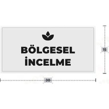 Azresa Bölgesel Incelme Yazılı - Metal - Beyaz Renk - Kapı Isimliği - 30X15 cm