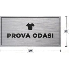 Azresa Prova Odası Yazılı - Metal - Gümüş Renk - Kapı Isimliği - 30X15 cm
