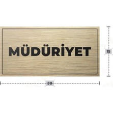 Azresa Müdürıyet Yazılı - Metal - Gold Renk - Kapı Isimliği - 30X15 cm