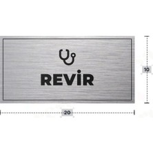 Azresa Revir Yazılı - Metal - Gümüş Renk - Kapı Isimliği - 20X10 cm