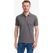 Pierre Cardin Erkek Koyu Gri Slim Fit Basic Tişört 50321128-VR080