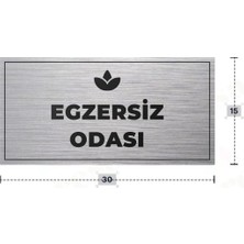 Azresa Egzersız Odası Yazılı - Metal - Gümüş Renk - Kapı Isimliği - 30X15 cm