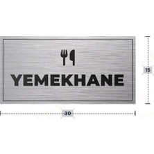 Azresa Yemekhane Yazılı - Metal - Gümüş Renk - Kapı Isimliği - 30X15 cm