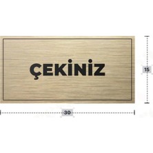 Azresa Çekiniz Yazılı - Metal - Gold Renk - Kapı Isimliği - 30X15 cm