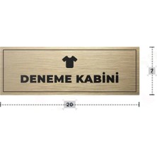 Azresa Deneme Kabini Yazılı - Metal - Gold Renk - Kapı Isimliği - 20X7 cm