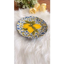 Baykuşca Limon Desenli 18 cm Çaplı Duvar Tabağı