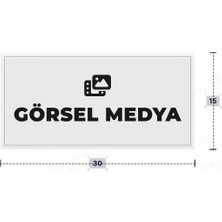 Azresa Görsel Medya Yazılı - Metal - Beyaz Renk - Kapı Isimliği - 30X15 cm