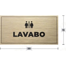 Azresa Lavabo Yazılı - Metal - Gold Renk - Kapı Isimliği - 30X15 cm