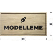 Azresa Modelleme Yazılı - Metal - Gold Renk - Kapı Isimliği - 30X15 cm
