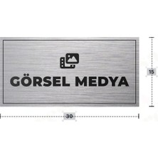 Azresa Görsel Medya Yazılı - Metal - Gümüş Renk - Kapı Isimliği - 30X15 cm