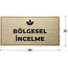 Azresa Bölgesel Incelme Yazılı - Metal - Gold Renk - Kapı Isimliği - 30X15 cm