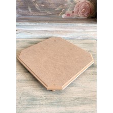 Baykuşca Ham Ahşap Boyanabilir Kare, Ayaklı Sunumluk, Dekoratif Tepsi 21 cm