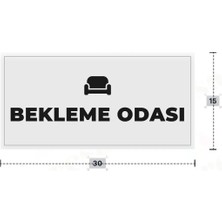 Azresa Bekleme Odası Yazılı - Metal - Beyaz Renk - Kapı Isimliği - 30X15 cm