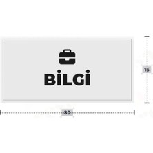 Azresa Bilgi Yazılı - Metal - Beyaz Renk - Kapı Isimliği - 30X15 cm