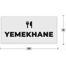 Azresa Yemekhane Yazılı - Metal - Beyaz Renk - Kapı Isimliği - 30X15 cm