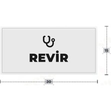 Azresa Revır Yazılı - Metal - Beyaz Renk - Kapı Isimliği - 30X15 cm