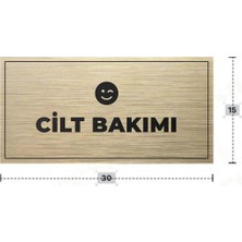 Azresa Cılt Bakımı Yazılı - Metal - Gold Renk - Kapı Isimliği - 30X15 cm