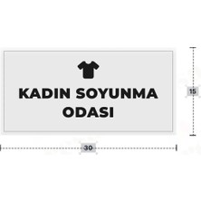 Azresa Kadın Soyunma Odası Yazılı - Metal - Beyaz Renk - Kapı Isimliği - 30X15 cm