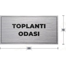 Azresa Toplantı Odası Yazılı - Metal - Gümüş Renk - Kapı Isimliği - 20X10 cm