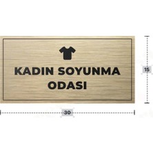 Azresa Kadın Soyunma Odası Yazılı - Metal - Gold Renk - Kapı Isimliği - 30X15 cm
