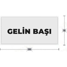 Azresa Gelın Başı Yazılı - Metal - Beyaz Renk - Kapı Isimliği - 30X15 cm